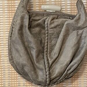 Isabella Fiore‎ Tan Faux Leather Handbag Purse Braided Handle